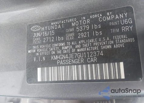 2016 Hyundai Genesis 3.8 из США, поврежденный, VIN KMHGN4JE7GU112374